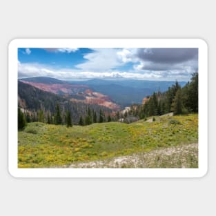 Park Road View - Cedar Breaks - Utah Sticker